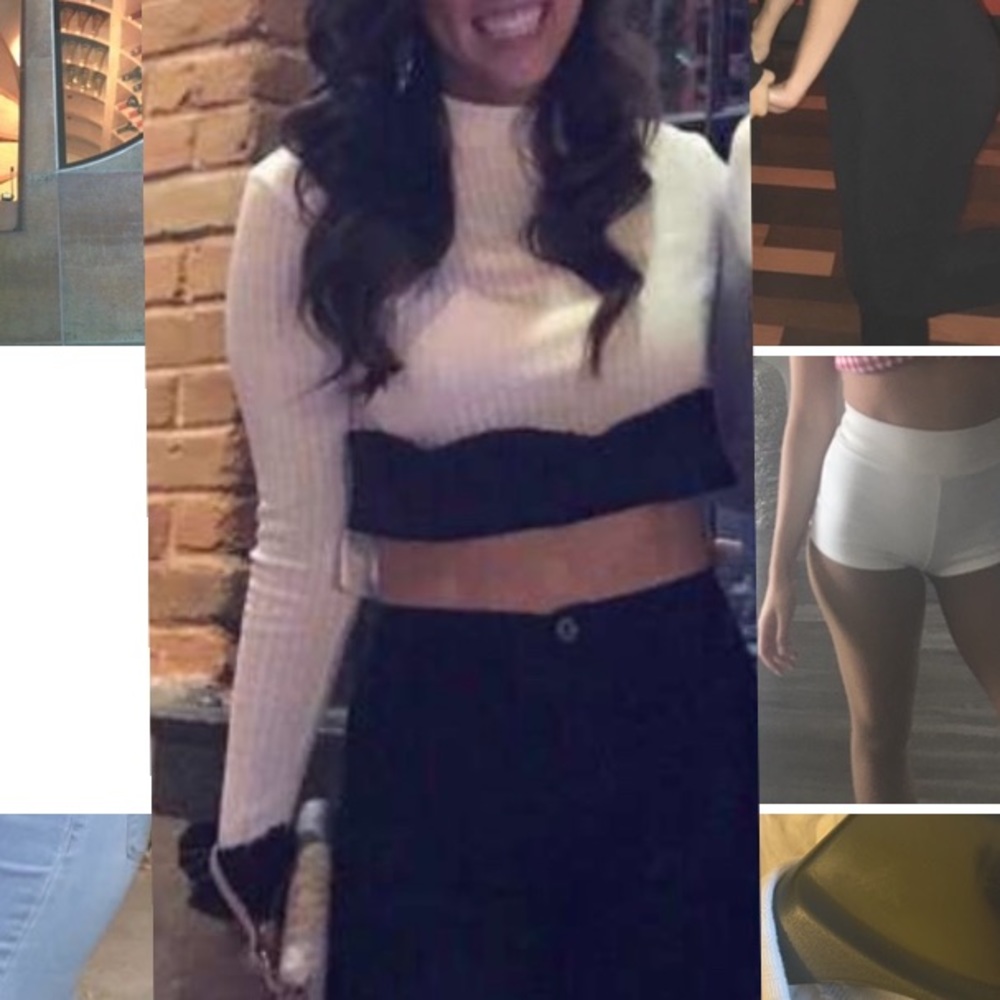 Fashion Nova Crop Sweater with Accordion Ruffle